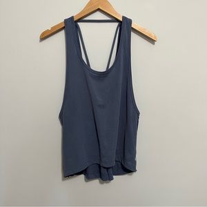 Zella Criss Cross Open Back Tank Top Navy Blue Women’s Size Small Loose Fit